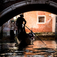 Gondels in Venetië
